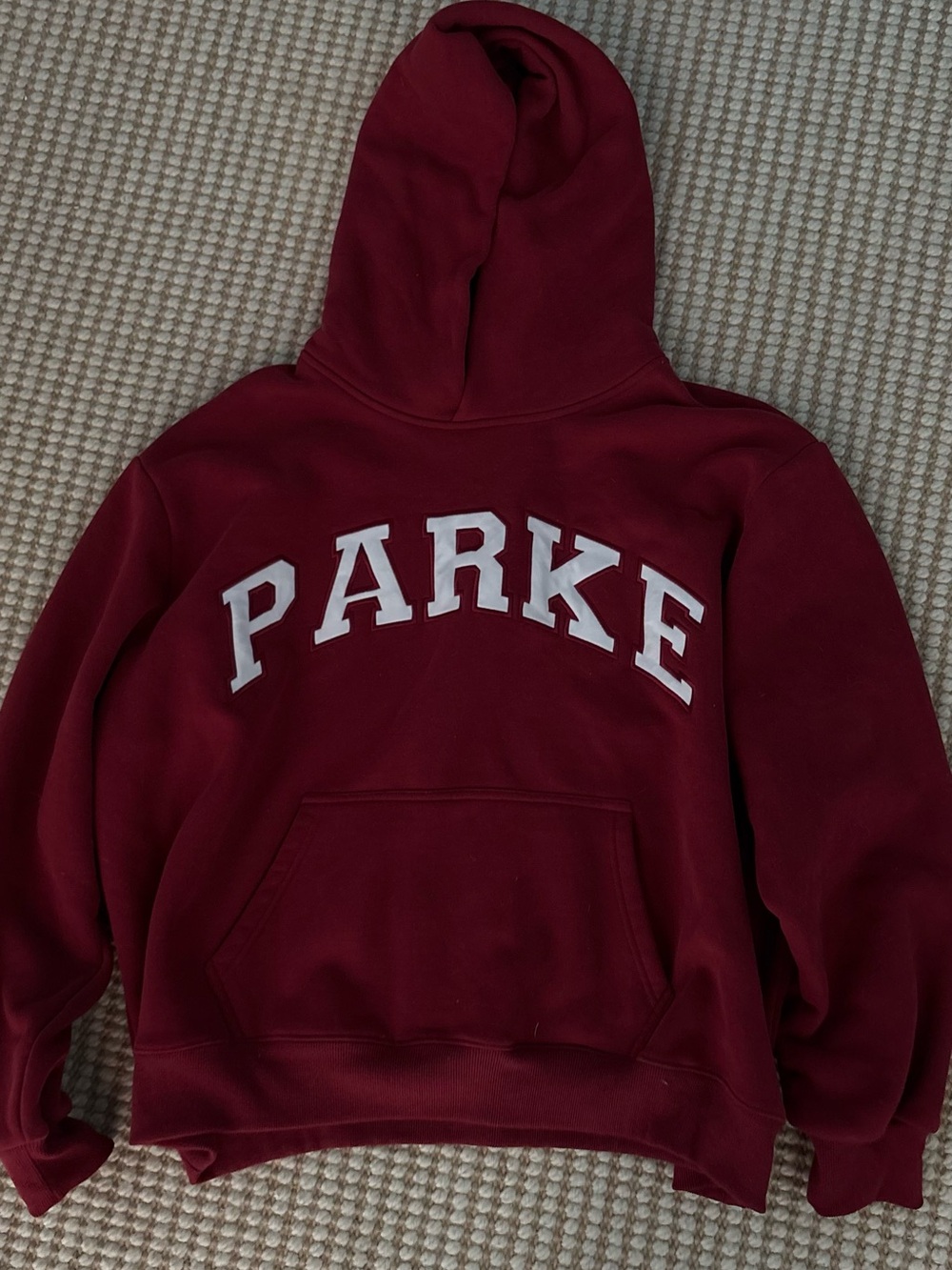 Parke Women's Maroon Pullover Hoodie with White Arch Logo